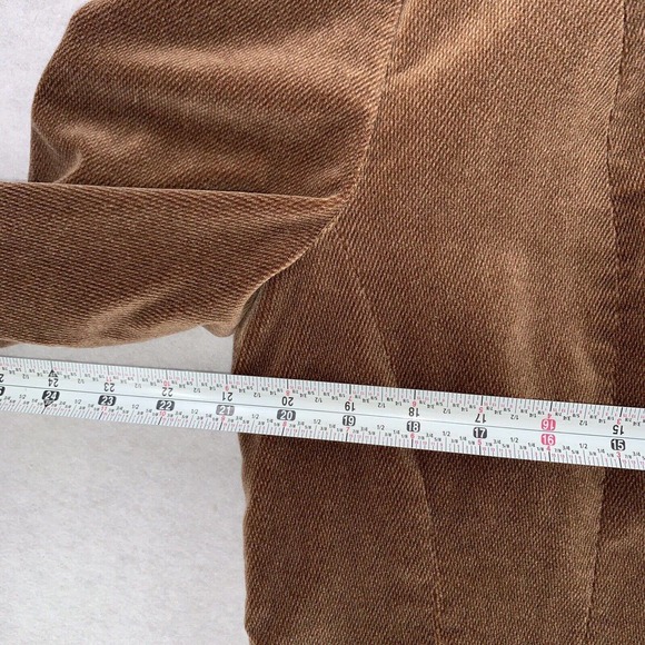 Talbots Button Down Corduroy Jacket Stretch Brown Front Pockets Womens‎ Lg - Picture 8 of 9
